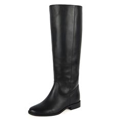 A classic revisited: these riding boots hide a comfortable 4 cm inner wedge that will give more length to your legs, it will be your secret! The shaft is straight and wraps around, without constricting, your legs. Wear them with a woven long braided sweater dress or a preppy pleated skirt. Choose the calf circumference and height that best fit you, click the button above to get to know how to correctly measure your calf. Details: Fine calfskin upper Leather lining, leather insole Leather sole wi Narrow Calf Boots, Braided Sweater, Floral Ruffle Dress, Wide Calf Boots, Wide Calf, Flat Boots, Calf Boots, Soft Black, Over The Knee