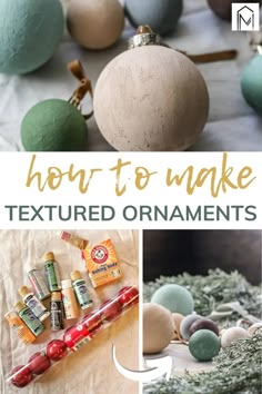 how to make textured ornaments with text overlay