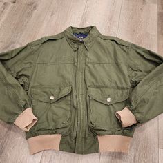 Amazing Bomber Style Jacket In Amazing Condition. Shoulders About 22 Inches Pit To Pit 23 Inches Length About 24 Inches Vintage Green Utility Jacket For Streetwear, Green Military Utility Jacket With Multiple Pockets, Vintage Military Jacket, Military Field Jacket, Green Nylon Military Outerwear, Mens Jackets, Jackets & Coats, Man Shop, Color