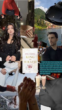 a collage of photos with people in the background and text that reads king of warth