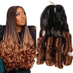 Brandy B29 French Curls 22" Bouncy 6 Pack Braiding Hair – Bella Chic Hair & Beauty Pre Stretched Braiding Hair, Hair French, Curly Braids, Crochet Hair Extensions, Box Braids Hairstyles For Black Women