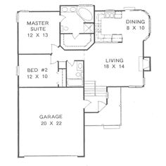 the floor plan for a two bedroom house