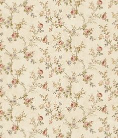 an old fashioned wallpaper with flowers on it