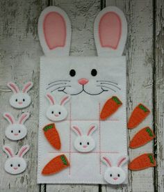 an easter bunny game with carrots and bunnies