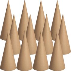 a group of brown paper cones sitting on top of each other