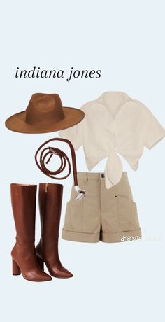 an image of a woman's outfit and boots with the caption indiana jones