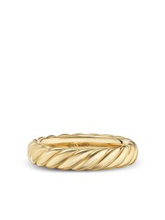 an 18k yellow gold twisted band ring