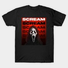 Camisa de ghostface scream para halloween -- Choose from our vast selection of Crewneck and V-Neck T-Shirts to match with your favorite design to make the perfect graphic T-Shirt. Pick your favorite: Classic, Boxy, Tri-Blend, V-Neck, or Premium. Customize your color! For men and women. Horror Scream, Ghostface Scream, Scream, V Neck T Shirt, Graphic T Shirt, Graphic Tshirt, Tshirt Designs, Men And Women, V Neck