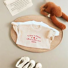 🎄 Embroidered "My First Christmas" Baby Sweater 🎄 Celebrate your baby's first Christmas with a personalized and cozy sweater! We offer 9 beautiful sweater colors to choose from, making it a perfect keepsake for your little one's special holiday. 📏 Multiple Size Options: Our sweaters come in a variety of sizes, designed to fit babies of different heights and weights. Please check the size chart and description carefully before placing your order to ensure the best fit. 🖐️ Handcrafted Name Emb Baby Christmas Sweater, Christmas Gift For Baby, Sweater Colors, Baby Shower Christmas, First Christmas Baby, Baby Coming Home Outfit, Pull Bebe, Christmas Baby Shower, Name Embroidery