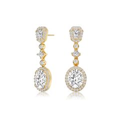 in stock Long Drop Earrings, Gold Drop Earrings, Online Earrings, Gold Plated Sterling Silver, Cubic Zirconia, Gold Plate, Plating, Sparkle, Drop Earrings