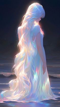 Water Outfit Ideas, White Haired Elf Female, Beautiful Anime Woman, Drama Humor, Ocean Hair, الفن الرقمي, 귀여운 음식 그림, Arte Sailor Moon, The Best Anime