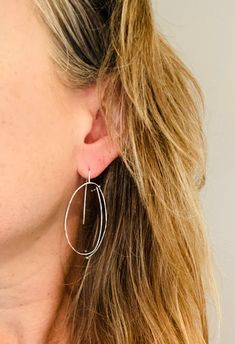 "Gorgeous, sculptural hoops! These are forged, fabricated and riveted for a lovely, minimal pair of earrings. They are approximately 2 \"x 1 1/4\" x 1/4\"" Minimal Pair, Loop Earrings, Oct 11, Asheville Nc, Asheville, Dangle Drop Earrings, Hoop Earrings, Drop Earrings, Sculpture