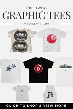 Inexpensive and cool graphic tee styles available on amazon for graphic tee obsessed girls. Click to shop and view more aesthetic t shirts. Grafic Shirts Aesthetic, Amazon Oversized Shirt, Graphic Tee Websites, Places To Buy Graphic Tees, Grafic Tee Outfit, Shein Graphic Tees