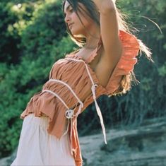 Free people Claude Corset Blouse Corset, Free People Aesthetic, People Aesthetic, Corset Shop, Green Blouse, Summer 2022, Free People Tops, Free People, Lace Up