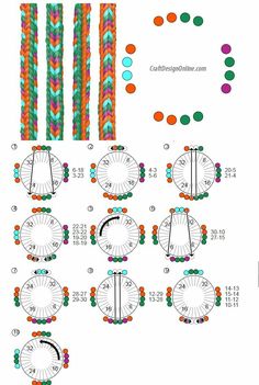 the diagram shows how many different colors are used to make bracelets