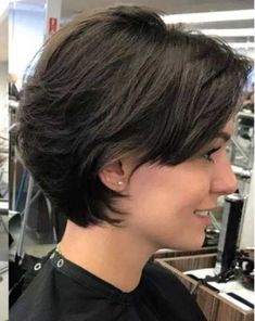 Short Layered Bob Haircut 2019 Short Layered Bob Haircuts, Short Haircuts With Bangs, Bob Cuts, Layered Bob Haircuts, Bob Haircuts For Women, Haircut For Thick Hair