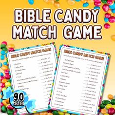 the bible candy match game for kids