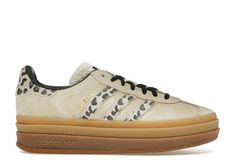 adidas Gazelle Bold Cream Black Leopard (Women's) Leopard Adidas, Adidas Gazelle Bold, Gazelle Bold, Hot Sneakers, Black Leopard, Adidas Gazelle, Adidas Yeezy, Jordan Retro, Cheetah Print