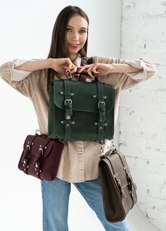 Leather crossbody satchel for women, Womens satchel purses, Leather satchel handbag, Briefcase bag women, Leather messenger bag women Sizes: S - 25x19x7 cm (9.8x7.4x2.7 inches) M - 29x24x10 cm (11.4x9.4x3.9 inches) L - 33x28x10 cm (12.9x11x3.9 inches) XL - 37x30x10 cm (14.5x11.8x4 inches) MADE OF PREMIUM LEATHER - Selected authentic full grain leather, to make this quality classy product last long. RUGGED & DISTRESSED LOOK - The leather was treated with a rugged and distressed effect, and it gets better with age. Luxury Satchel Briefcase With Detachable Strap, Cheap Brown Rectangular Satchel, Cheap Zara Satchel Shoulder Bag, Luxury Rugged Rectangular Satchel, Large Capacity Satchel Backpack, Large Capacity Crossbody Flap Bag For School, Leather Satchel Backpack With Large Capacity For Office, Everyday Canvas Satchel With Mobile Phone Bag, School Crossbody Satchel Mobile Phone Bag