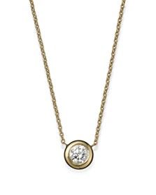 Roberto Coin 18K Yellow Gold Diamond Bezel Pendant Necklace, 0.24 ct. t.w. Formal Diamond Necklace With Smooth Bezel, Classic Necklace With Smooth Bezel, Formal Solitaire Pendant Necklace With Bezel Setting, Classic Round Necklace With Smooth Bezel, Elegant Formal Necklace With Smooth Bezel, Elegant Smooth Bezel Necklace For Formal Occasions, Classic Anniversary Necklace With Smooth Bezel, Classic Solitaire Necklace With Smooth Bezel For Formal Occasions, Classic Solitaire Pendant Necklace With Bezel Setting