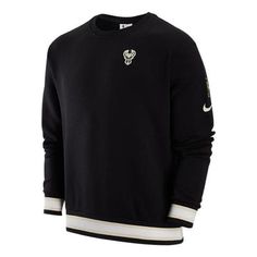 Nike MIL courtside sweatshirt 'Black' DR2285-010 (Men's/Round Neck/Milwaukee Bucks) Milwaukee Bucks, Stylish Sneakers, Nike Logo, Milwaukee, Perfect Pair, Your Perfect, Round Neck, Nike, Sneakers