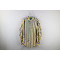 Vtg 90s Ralph Lauren Mens Large Classic Fit Striped Collared Button Down Shirt Mens Button Shirt Color faded Mens size Large Measurements are: 24.5 inches underarm to underarm 29.5 inches top to bottom Multicolor Cotton US Shipping is FREE, Canada is $15 and International is $24 Check out my other items in my store! H103 Classic Shirt With Buttons For Streetwear, Casual Yellow Shirt With Buttons, 90s Style Long Sleeve Summer Shirt, 90s Style Summer Shirt With Button Closure, 90s Style Cotton Shirt With Buttons, 90s Style Summer Shirt, Casual Yellow Buttoned Shirt, 90s Style Cotton Collared Shirt, 90s Long Sleeve Summer Shirt