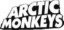 the arctic monkeys logo is shown in black and white