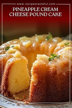 This Pineapple Cream Cheese Pound Cake is a tropical delight that combines the richness of cream cheese and the sweetness of pineapple. Moist, fluffy, and topped with a creamy pineapple icing, it’s the perfect dessert for any occasion, from family gatherings to weekend indulgences. Pineapple Upside Bundt Cake, Pineapple And Cream Cheese Desserts, Dessert With Fresh Pineapple, Pineapple Cream Cheese Bundt Cake, Cream Cheese Bundt Cake Recipes, Toppings For Pound Cake, Pineapple Cream Cheese Cake, Pineapple Cream Cheese Pound Cake Recipe, Cream Cheese Pound Cake Recipe Moist