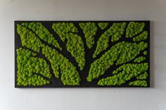 a green tree is mounted on the wall