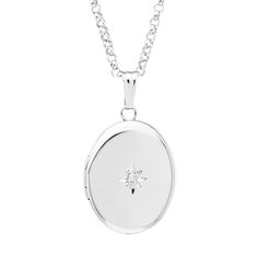 White Oval Sterling Silver Locket Necklace, White Oval Locket Necklace In Sterling Silver, Oval White Gold Locket Necklace, Elegant White Gold Oval Link Locket Necklace, White Oval Pendant Locket Necklace, Classic Sterling Silver Oval Locket Necklace, White Gold Oval Link Locket Necklace, Timeless Silver Locket Necklace, Formal White Gold Oval Pendant Locket Necklace