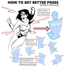 the instructions for how to get better poses from an animation character's body and head