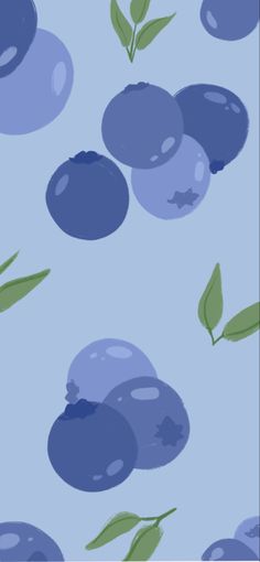 an image of blueberries and leaves on a light blue background that looks like it is floating in the air