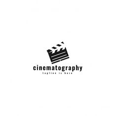 a black and white logo with the words cinema photography written in bold font on it