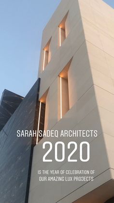 the front cover of an architectural book with text that reads, sarabiaced architectures 2020 is the year of celebration of our amazing six projects