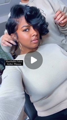 Long Layered Bob With Side Swept Bangs, Short Hairstyle Women Black Woman Bob, Curly Bob Quick Weave Hairstyles, Wavy Hairstyles For Black Women, Curly Bob Hairstyles For Black Women, Fluffy Bob Black Women, Layered Bob Hairstyles For Black Women, Short 27 Piece Hairstyles, Medium Black Hair