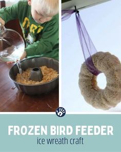 the frozen bird feeder is an easy and fun activity for toddlers