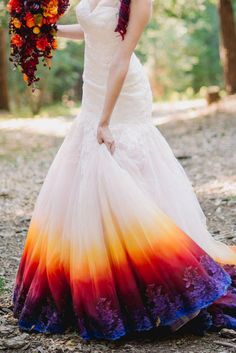 two different pictures of a woman in a wedding dress