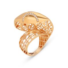 0.16 Carat - Cocktail ring – Savransky Private Jeweler Rose Gold Cocktail, Dressy Attire, Gold Cocktail Ring, White Diamond Ring, Diamond Eyes, Gold Cocktail, Half Circle, The Snake, Mind Blowing