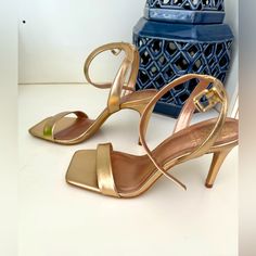 A Classic Dress Sandal With A Bit Of Flare. Leather Material Has Square, Open Toe With A Posted, Ankle Strap Featuring An Adjustable Buckle New But Not In Box . Heeled Sandal, Vince Camuto Shoes, Classic Dress, Dress Sandals, Leather Material, Vince Camuto, Shoes Women Heels, Ankle Strap, Open Toe