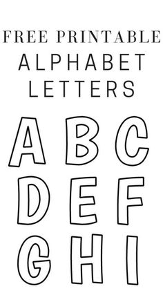 the printable alphabet letters are outlined in black and white