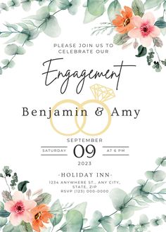 "Congratulations on your engagement and/or wedding!! :) Share this special moment in your life with your family, friends, and loved ones with a custom invitation! This minimalist design is perfect to spread the word in a classy and beautiful way.  DESCRIPTION OF PRODUCT -------------------------------------- This custom party invitation template is fully editable and is the perfect way to bring together your family, friends, and loved ones for your engagement party or wedding! Access your editable template within minutes of your purchase using Canva, a free application that lets you customize your templates right in your browser.  *Please note that this is a digital download only. NO physical product will be shipped.* HOW IT WORKS ---------------------- 1. Purchase your template through th Invitation Engagement, Engagement Invitation Cards, Engagement Invitation Template, Invitation Graduation, Congratulations On Your Engagement, Custom Party Invitations