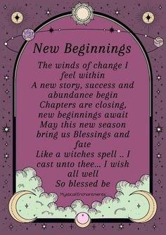 Spell For New Beginnings, New Beginning Spell, New Beginnings Spell, Manifestation Spells, Witchcraft Spells For Beginners, Good Luck Spells, Spells For Beginners, Easy Spells, Luck Spells