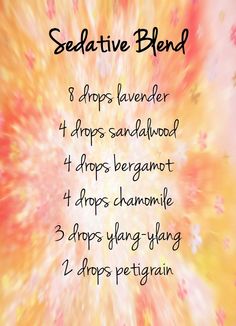 Aromatherapy recipe: essential oils blend - sedative blend :)   Lets talk oils www.fb.com/essentialliving180 Aromatherapy Recipes, Aromatherapy Blends, Healing Oils, Essential Oil Diffuser Blends