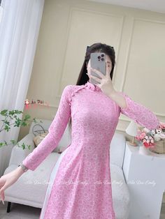 🌸 Material: Lụa gấm Stretchy level: 3/10 🌸 The measurement of this ao dai is in Vietnamese size. American size tends to be bigger for the same size. Please look at the SIZE CHART CAREFULLY before ORDERING. There might have some chalk writings on the fabric, these marks can be washed away. 🌸 No returns or exchanges. Buyer can contact seller about any issues with an order. 🌸 Follow us Facebook/aodaiemily www.aodaiemily.com 💜 Thank you very much💜 Fitted Long Sleeve Cheongsam For Summer, Elegant Long Sleeve Pink Cheongsam, Long Sleeve Ao Dai For Spring Wedding, Pink Long Sleeve Cheongsam For Spring, Pink Fitted Cheongsam For Spring, Fitted Pink Cheongsam For Spring, Spring Pink Fitted Cheongsam, Spring Long Sleeve Pink Cheongsam, Spring Pink Long Sleeve Cheongsam