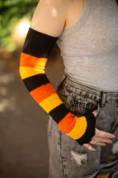 Trick or Treat Stripes Warmers | Sock Dreams Casual Striped Leg Warmers For Fall, Halloween Leg Warmers, High Stretch Knee-high Leg Warmers For Fall, Halloween Knee-high Socks For Stocking Stuffer, Fitted Thigh-high Halloween Socks, Striped Thigh High Socks, Halloween Colors, Leg Warmer, Thigh High Socks