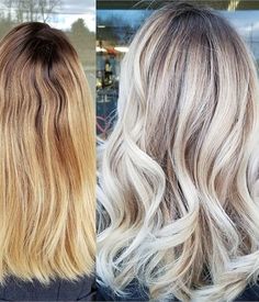 The Warm to Cool Blonde Hair Color Hacks Every Colorist Should Know - Hair Color - Modern Salon Warm To Cool Blonde, Blonde Hilites, Cool Blonde Hair Colour, Beige Blond, Brunette Ombre, Yellow Blonde, Highlights Balayage, Hair With Highlights, Ice Blonde