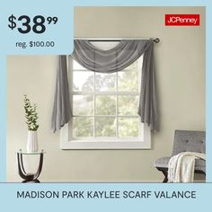 the madison park kale scarf valance is $ 38 99