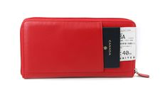 Passport Wallet - myBitti.com Classic Travel Wallet With Zipper Closure, Classic Red Travel Wallet, Red Leather Travel Wallets, Travel Document Organizer, Credit Card Statement, Documents Organization, Passport Wallet, Cherry Red, Passport Holder