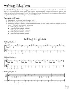 sheet music for violin with the words walking rhythrass written on it