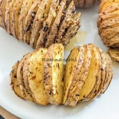 some cookies are on a white plate and ready to be eaten